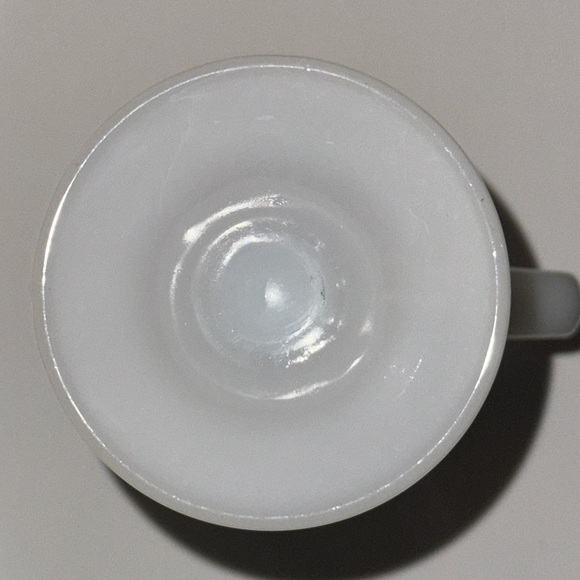 Milk Glass white tall mug with gold trim. Coffee Mugs Set (4) - Picture 8 of 8